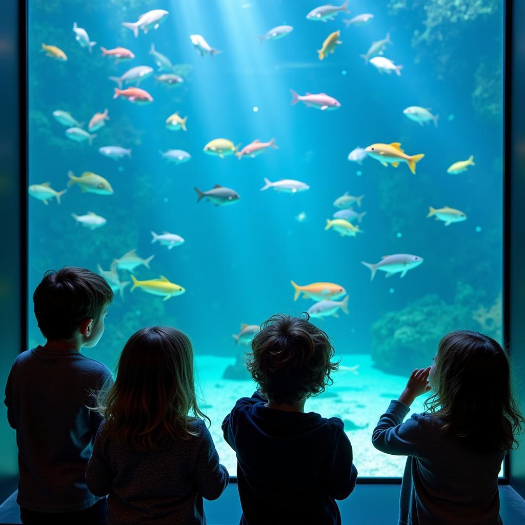 Kinder beobachten Fische auf der Aquaristika Leverkusen 2019