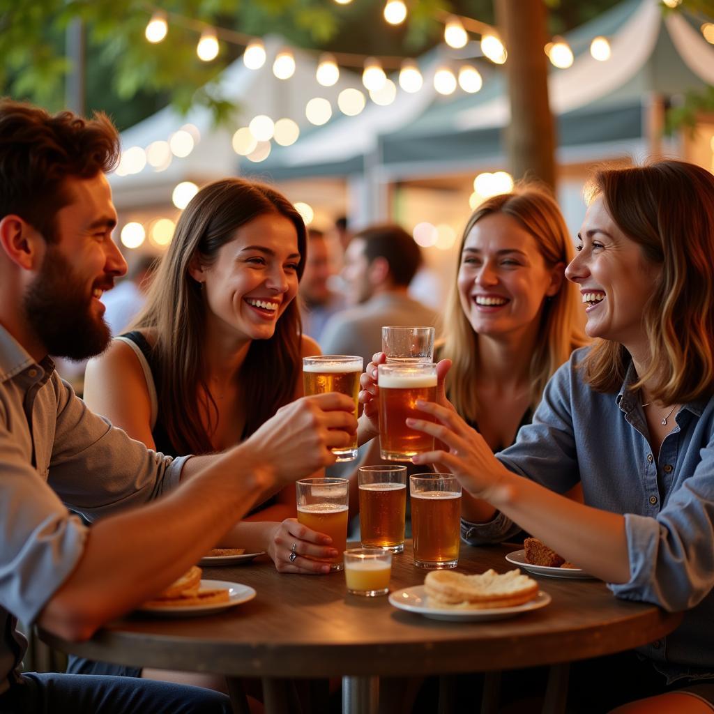 Besucher feiern gemeinsam beim Kneipenfestival Leverkusen