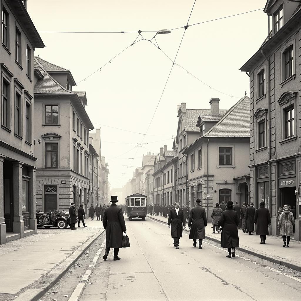 Historische Ansicht der Kölner Straße in Leverkusen