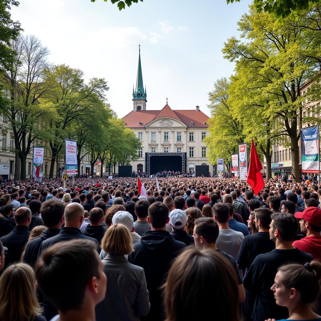 Kundgebung in Leverkusen-Alkenrath am 1. Mai