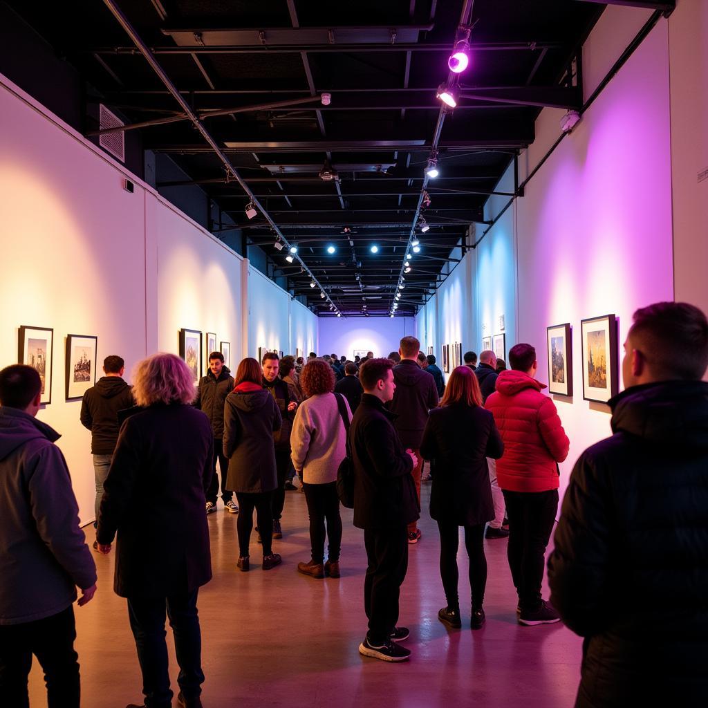 Besucher bei der Kunstnacht Leverkusen