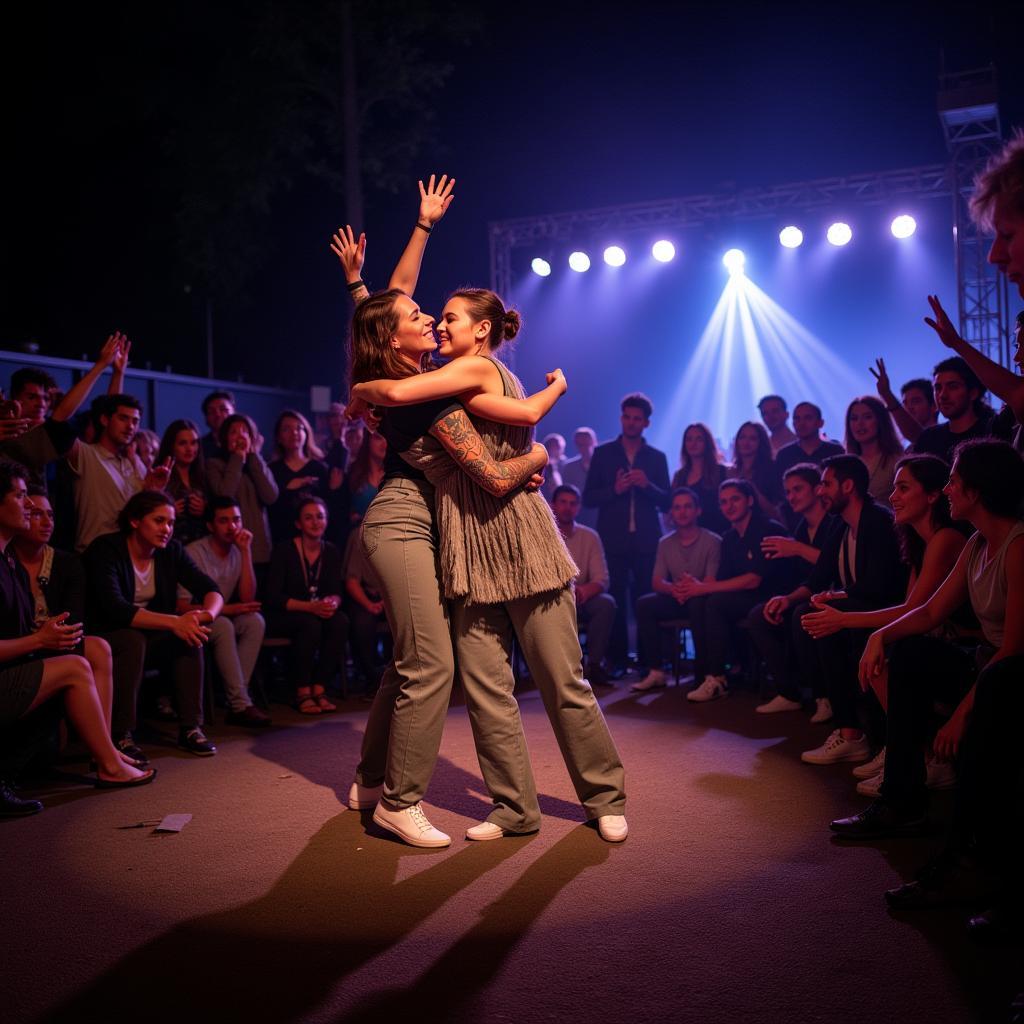 Performance-Kunst bei der Kunstnacht Leverkusen