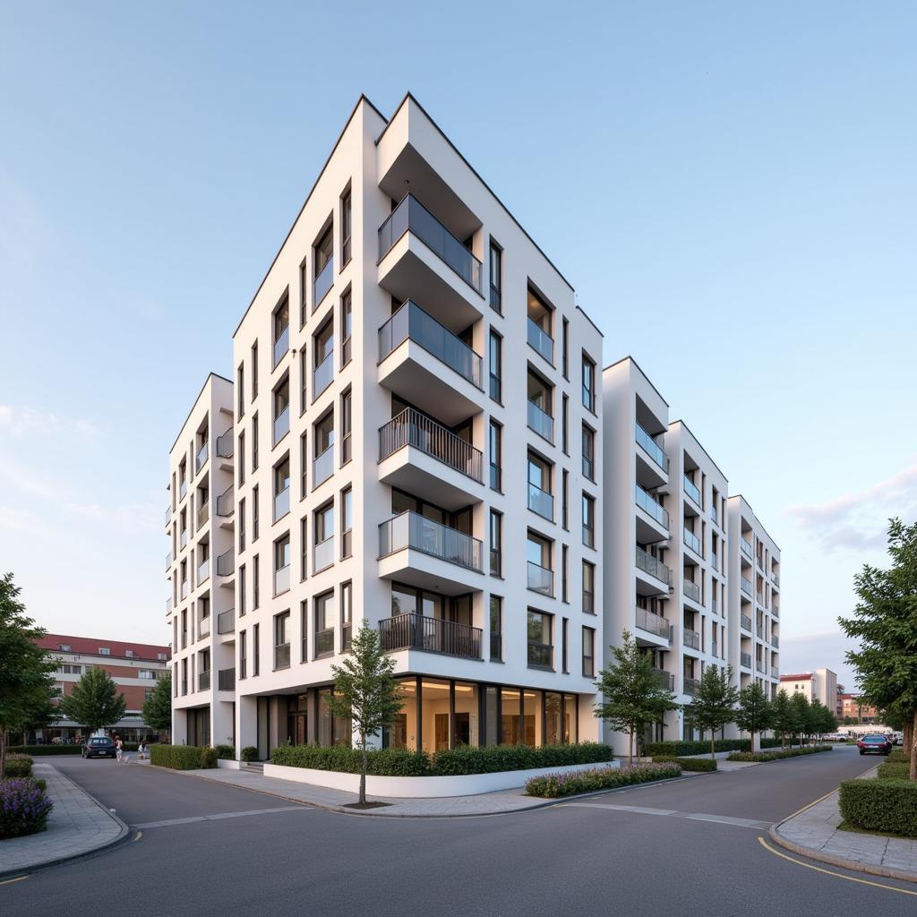 Moderne Architektur des La Casa Mia Leverkusen Appartmentkomplexes