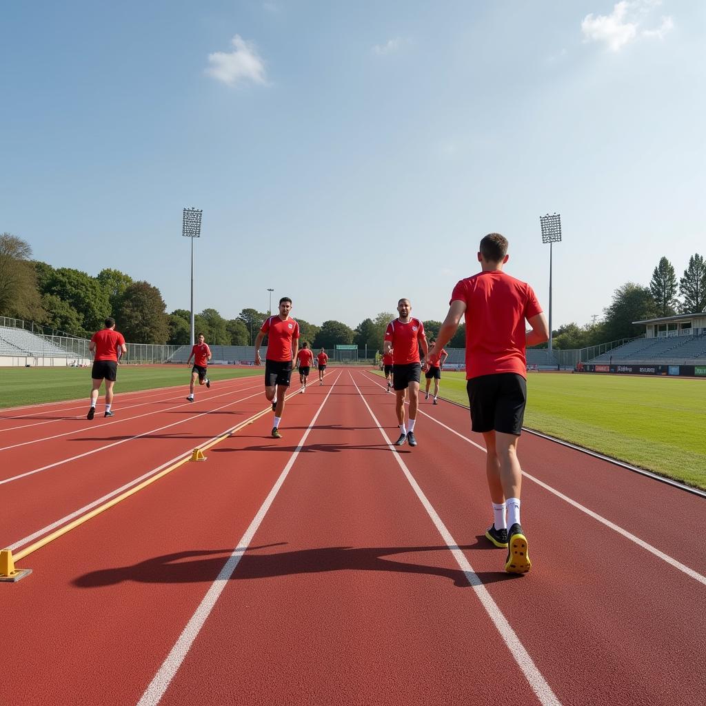 Training der Leichtathleten von Bayer Leverkusen