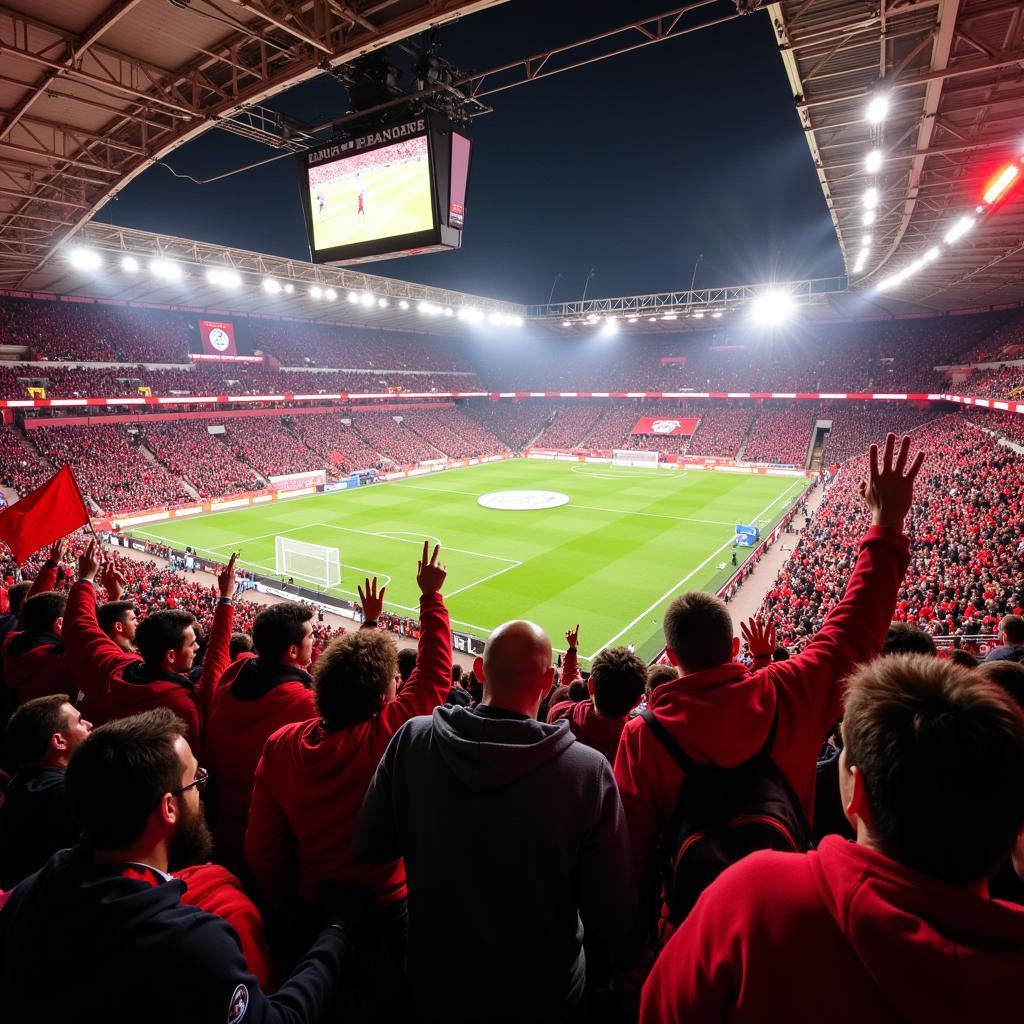 Fans im Stadion: Leipzig vs. Leverkusen