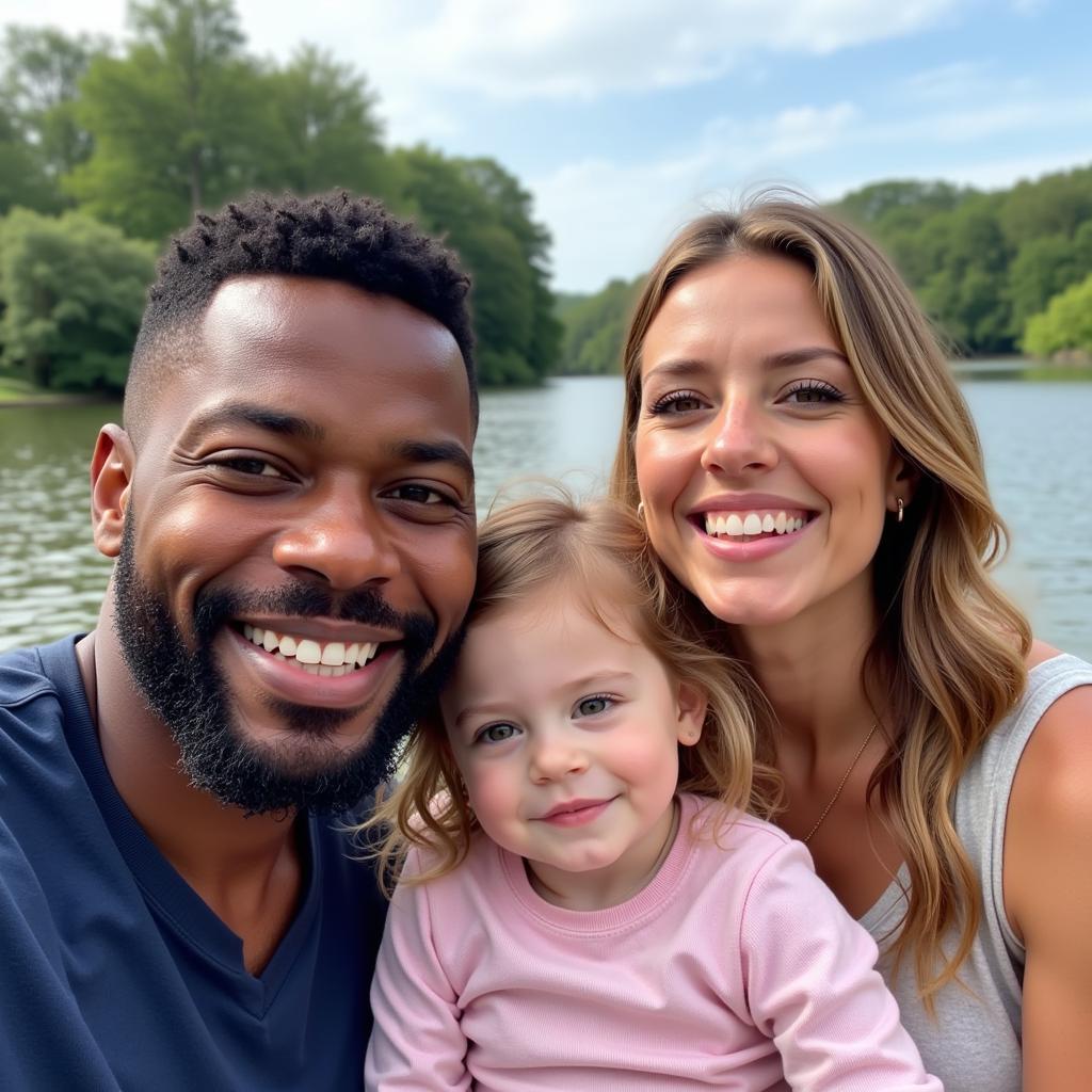 Leon Bailey mit seiner Familie in Leverkusen