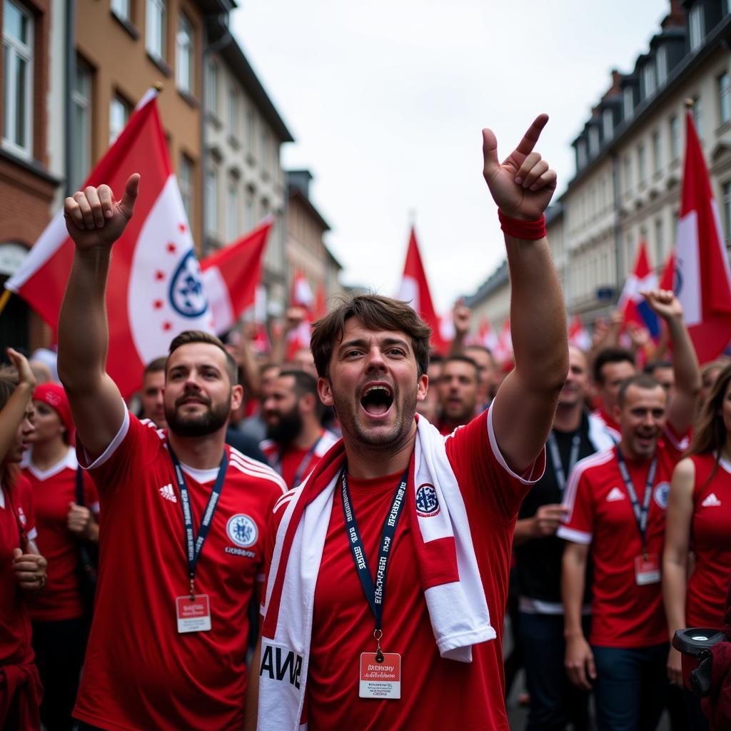 Leverkusen Altstadtstraße Fußballfans treffen sich