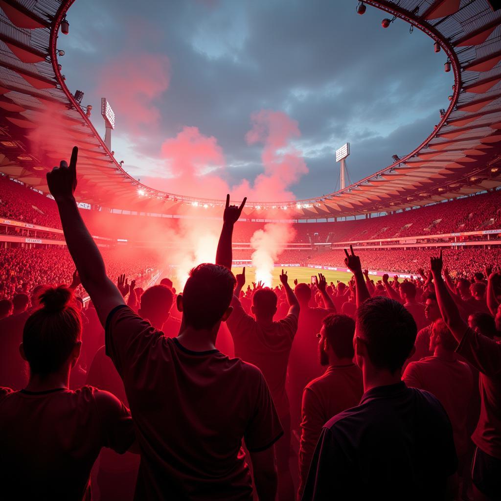 Leverkusen vs. AS Monaco Fans im Stadion