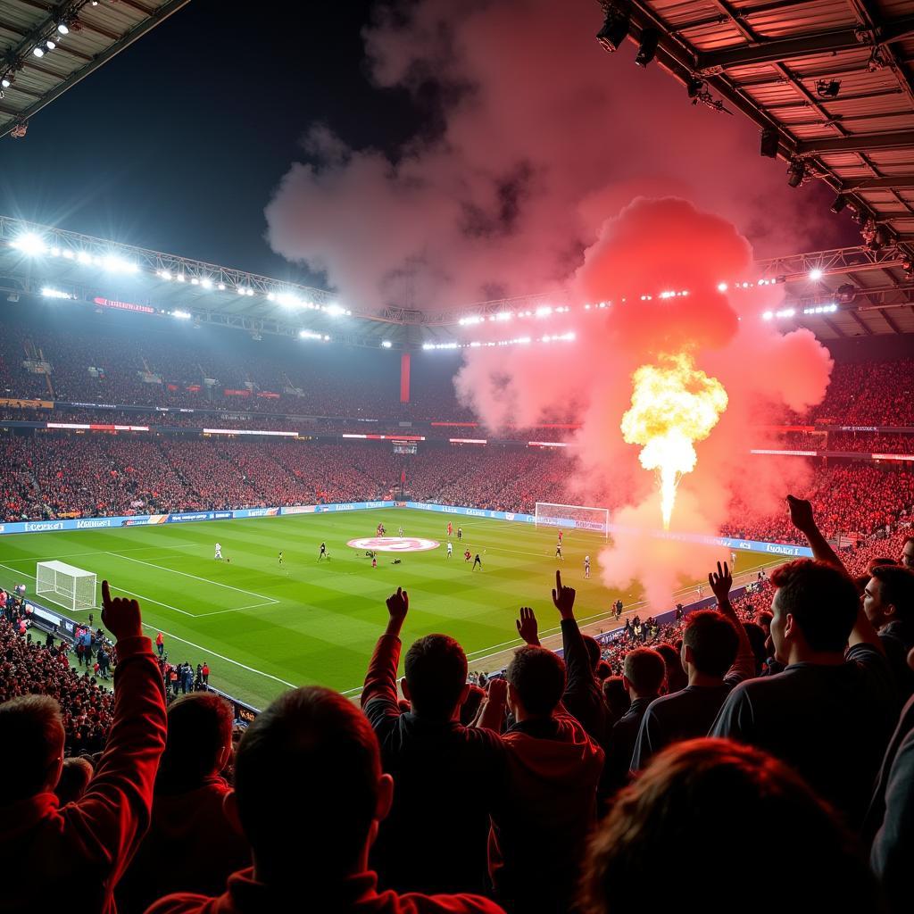 Die Fan-Atmosphäre bei Leverkusen Dortmund Spielen