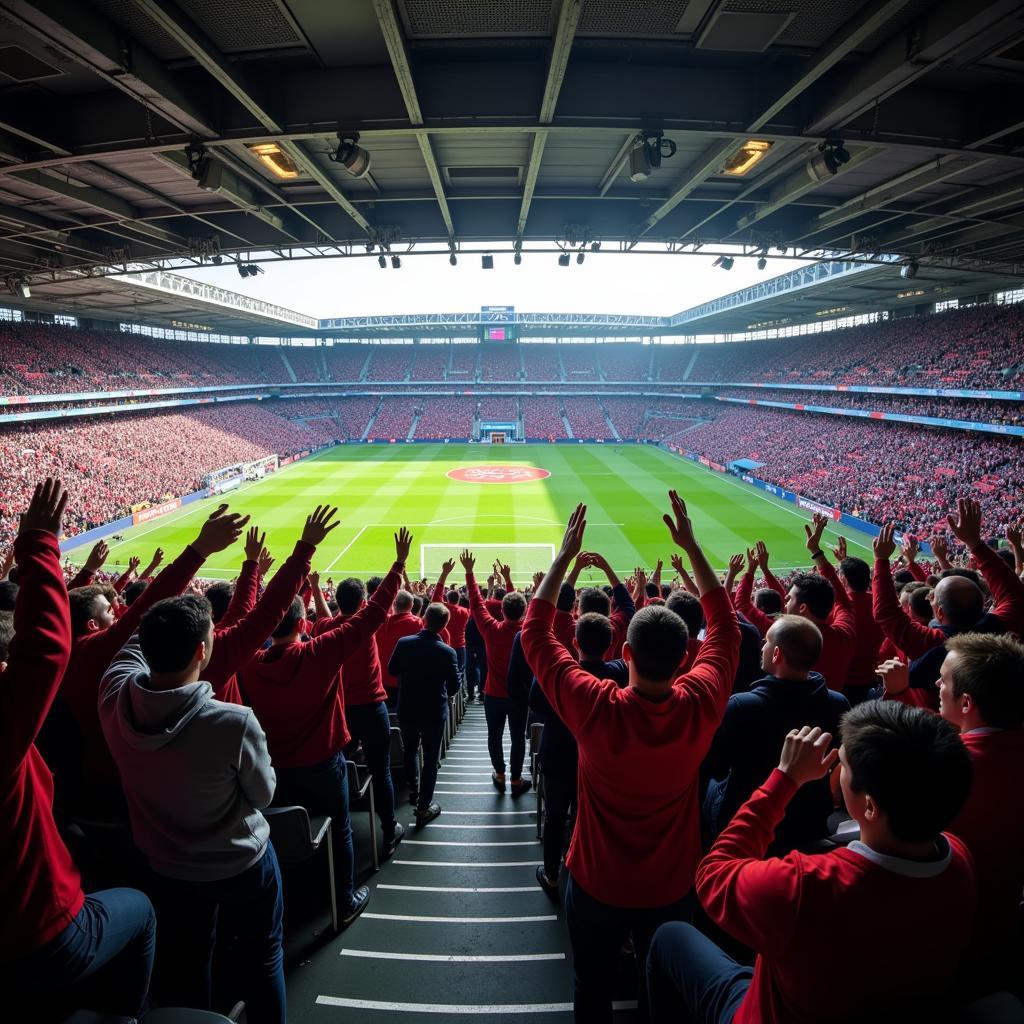 Fans von Leverkusen und Dortmund im Stadion