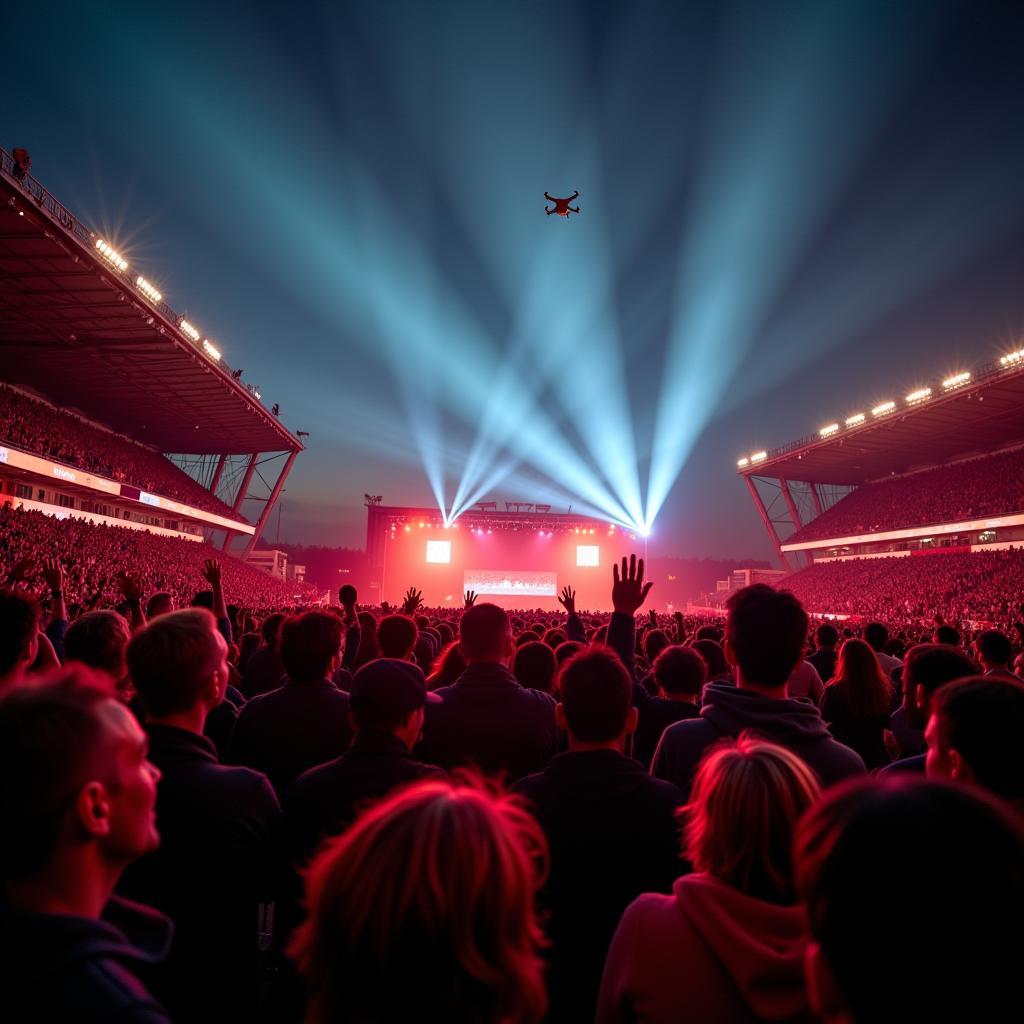 Leverkusen Fans begeistert von der Drohnenshow