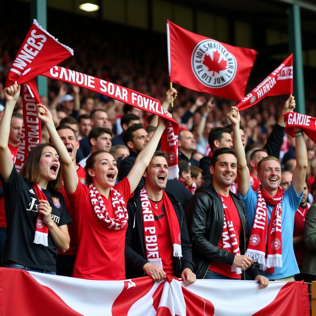 Leverkusen Fans jubeln im DFB Pokal