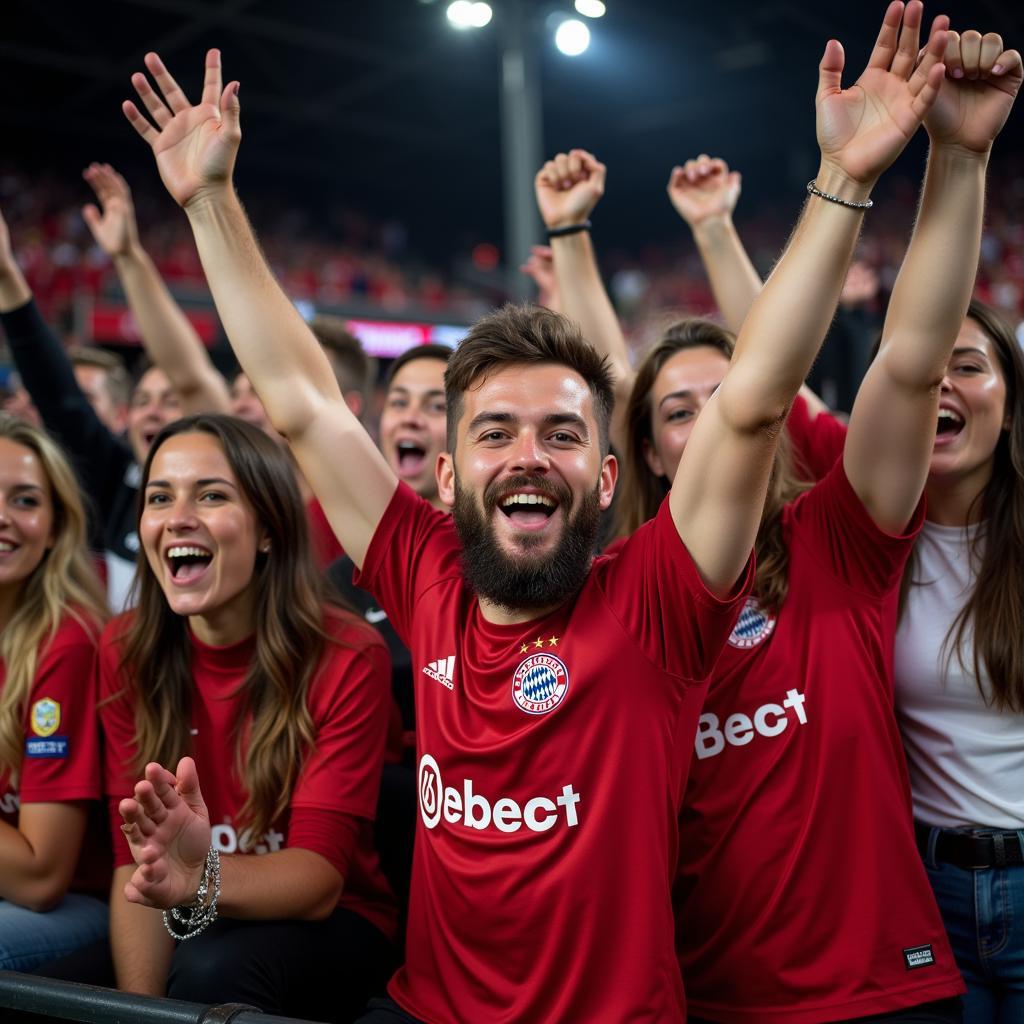 Leverkusen Fans feiern den Sieg im Freundschaftsspiel