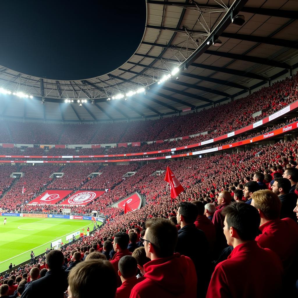 Leverkusen Fans in der Nordkurve