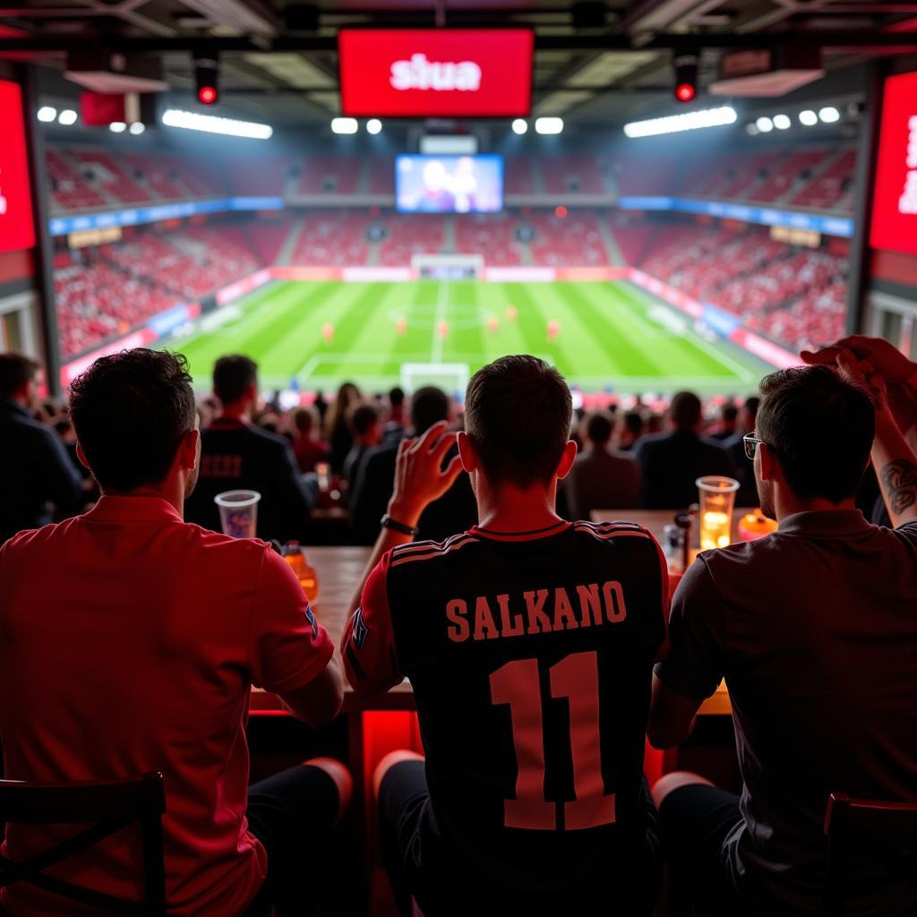 Leverkusen Fans Schauen Spiel Gemeinsam