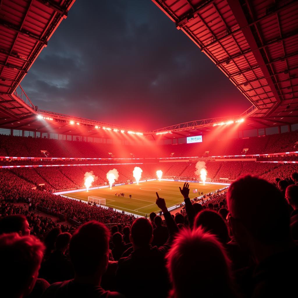 Fans von Bayer Leverkusen im Stadion