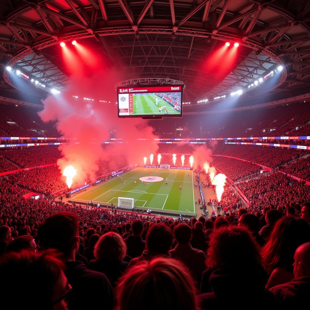 Die Unterstützung der Leverkusen-Fans im Stadion