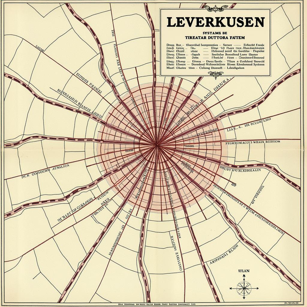 Leverkusen Historische Stadtkarte Postleitzahlen