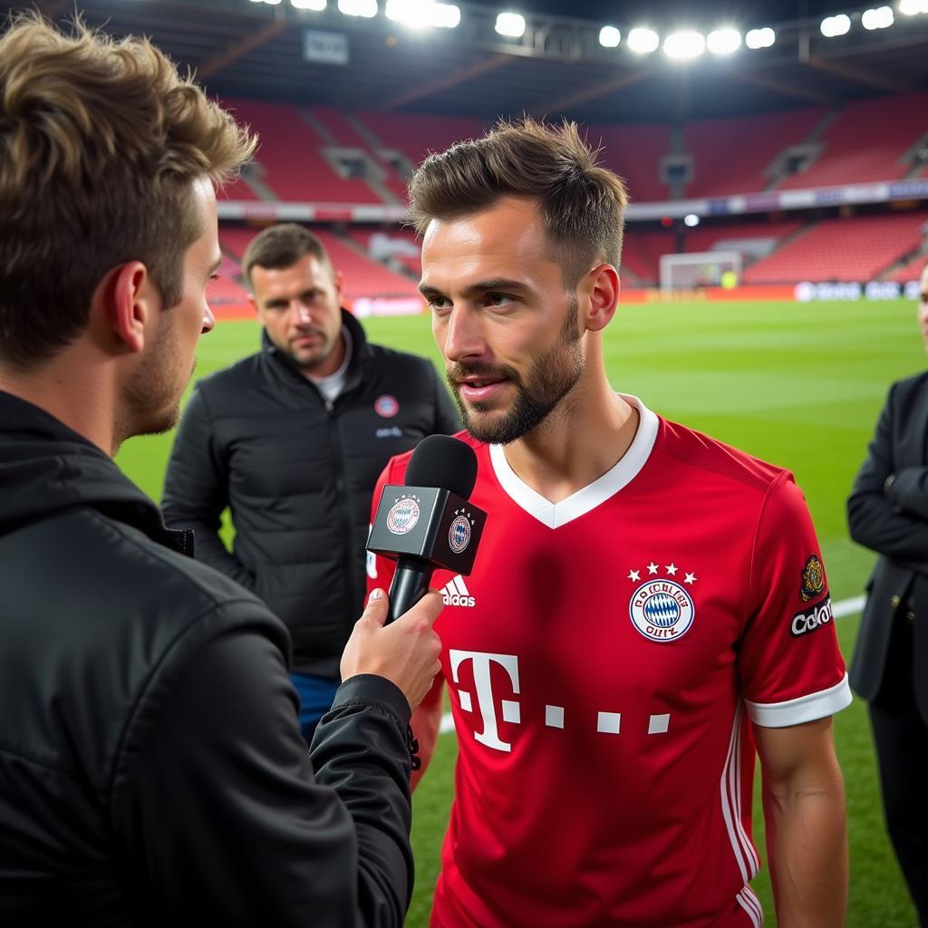 Spieler im Interview auf Instagram