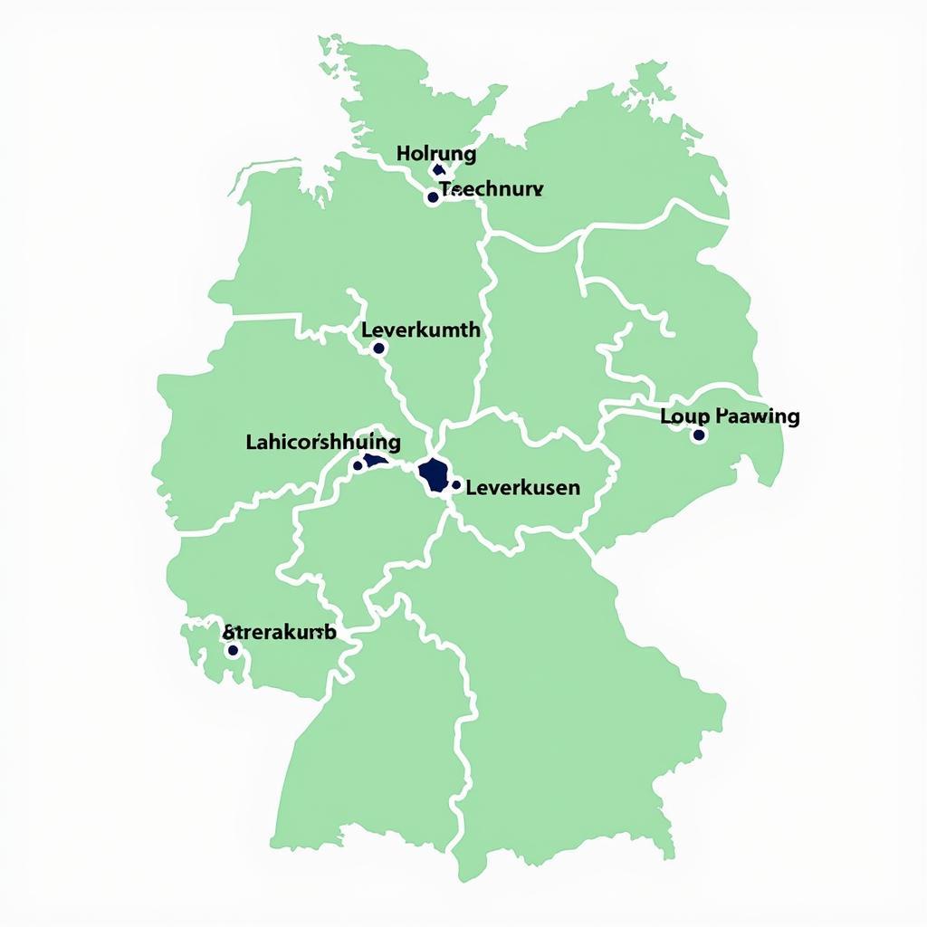 Karte von Leverkusen in Nordrhein-Westfalen