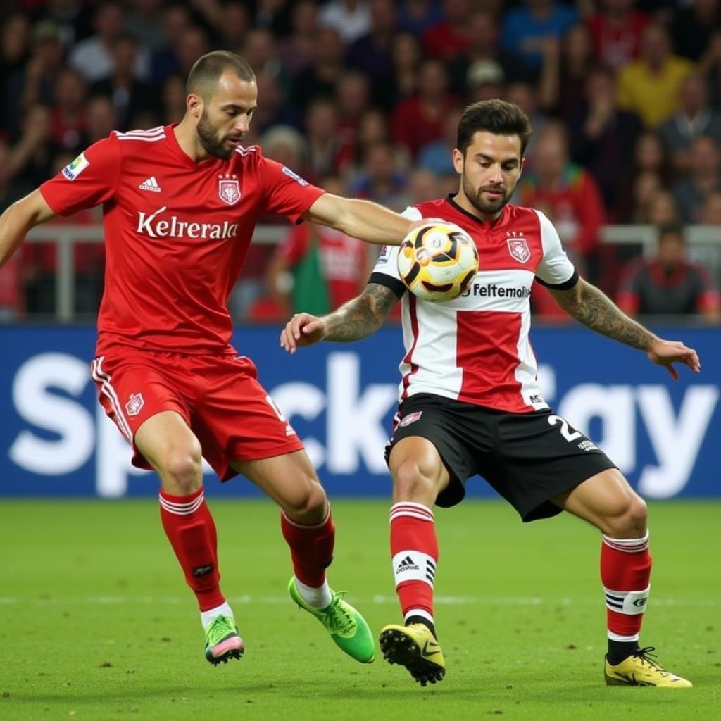 Leverkusen Köln Derby 2017 Spielszene Zweikampf