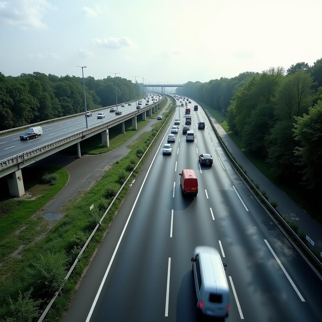 Autobahn A1 zwischen Leverkusen und Köln