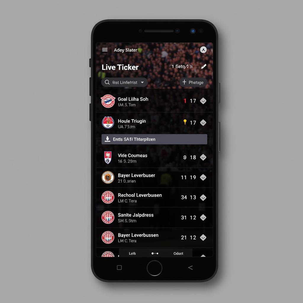 Bayer Leverkusen Live-Ticker auf einem Smartphone