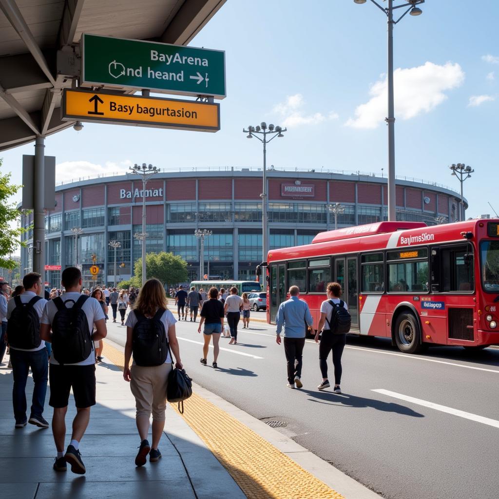 Anreise zur BayArena mit öffentlichen Verkehrsmitteln