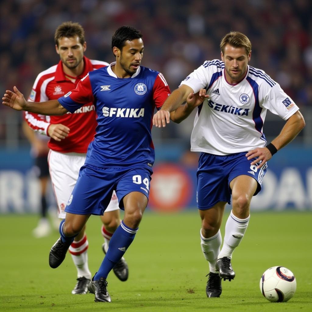 Leverkusen im DFB-Pokal Finale 2002 gegen Schalke 04.