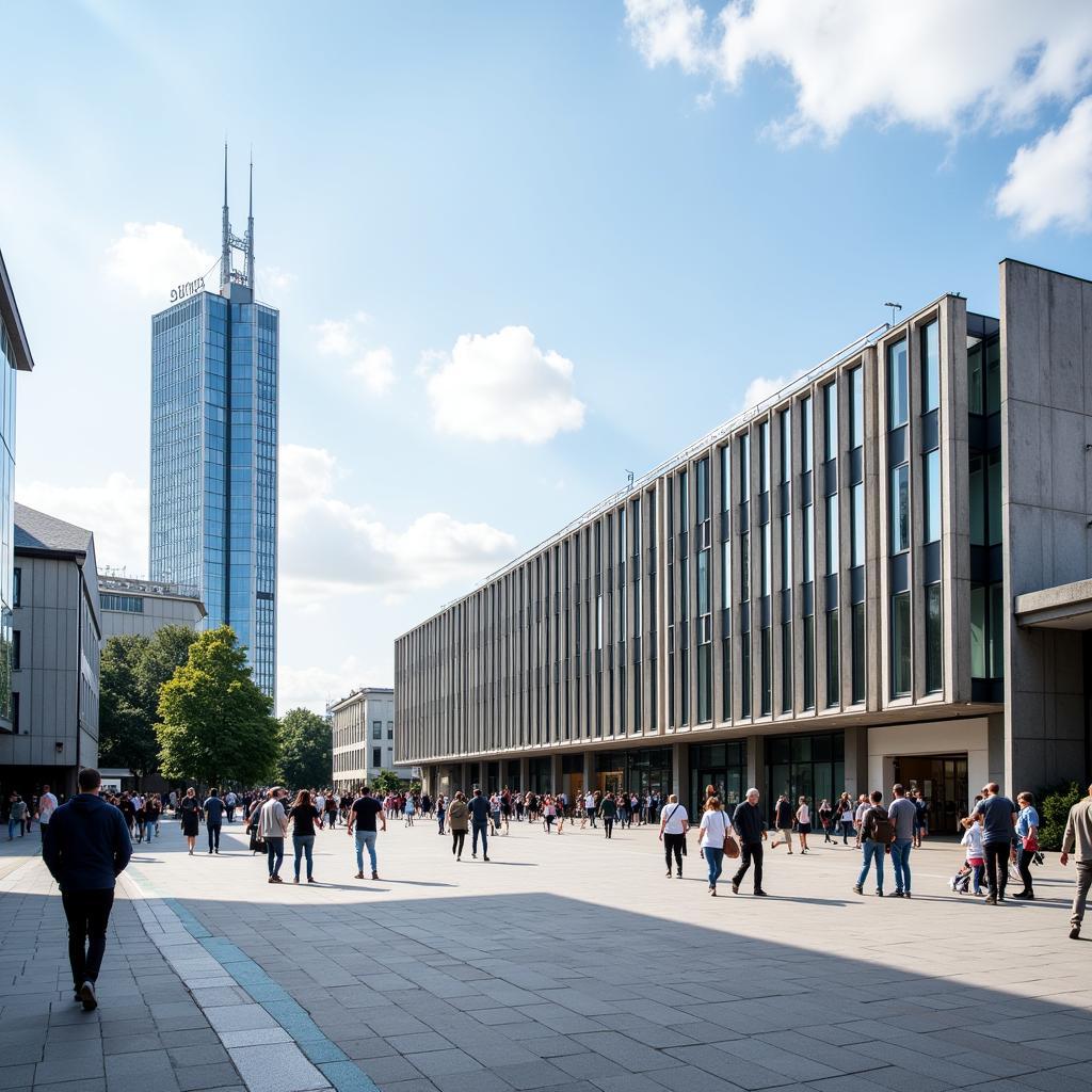 Leverkusen Rathaus und der zentrale Platz