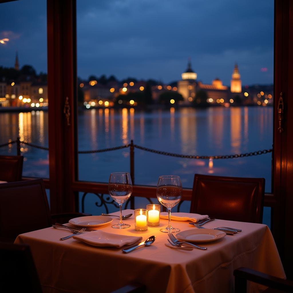 Romantisches Abendessen mit Rheinblick in Leverkusen