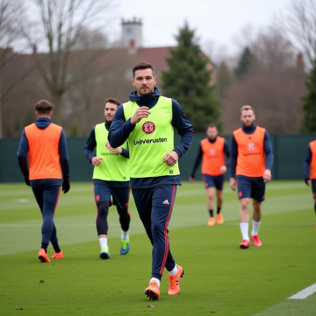 Leverkusen Spieler im Training