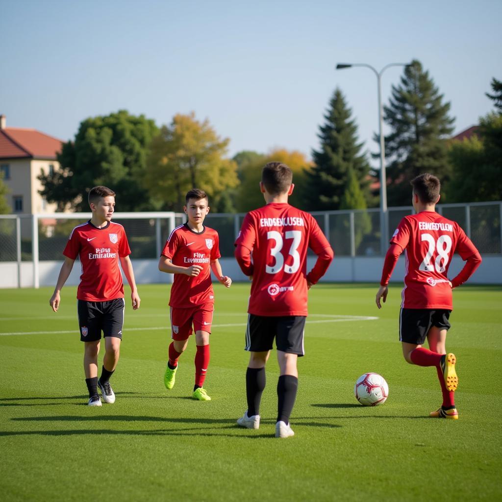 Jugendliche spielen Fußball in Splith