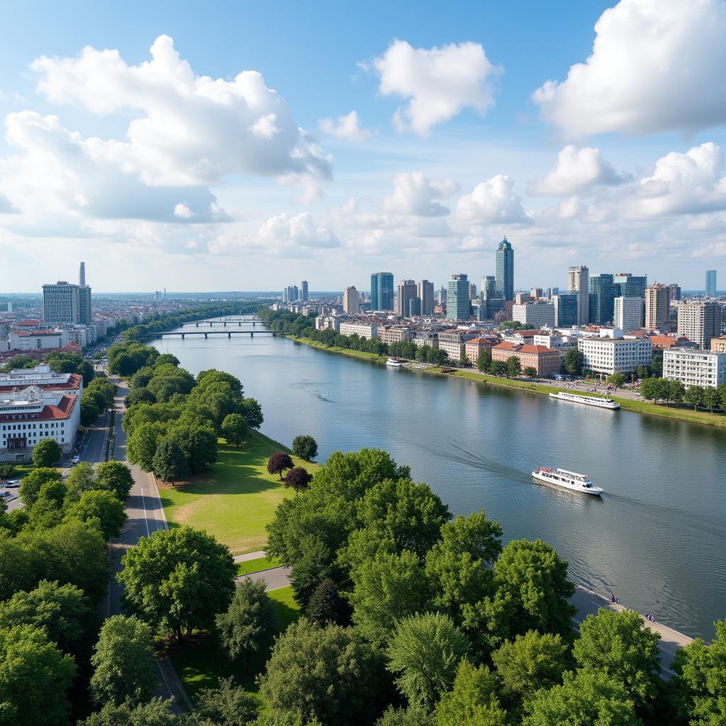 Leverkusen Stadtbild am Rhein