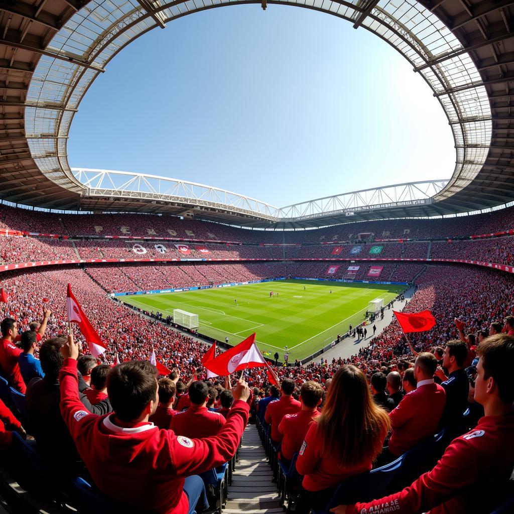 Fans von Leverkusen und Stoccarda im Stadion