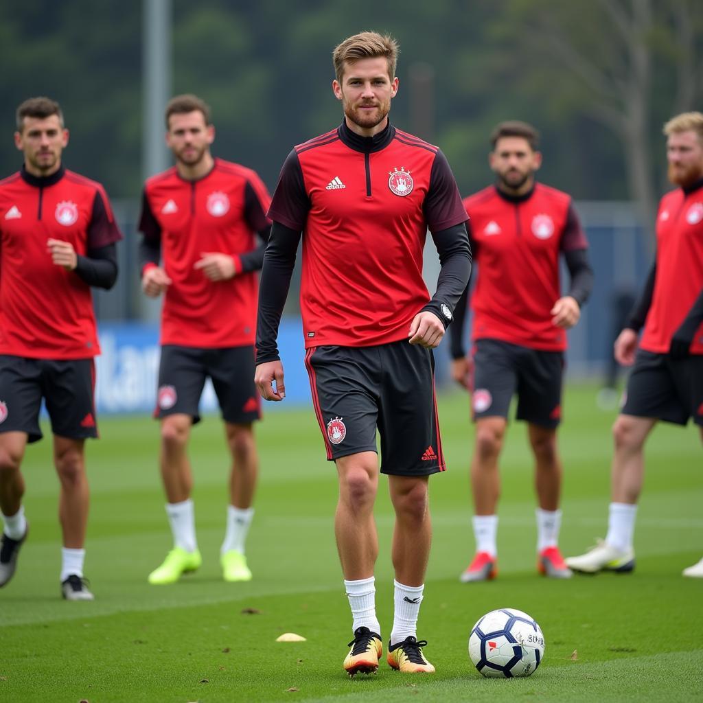 Trainingsvorbereitung Leverkusen für das Spiel gegen Stoccarda