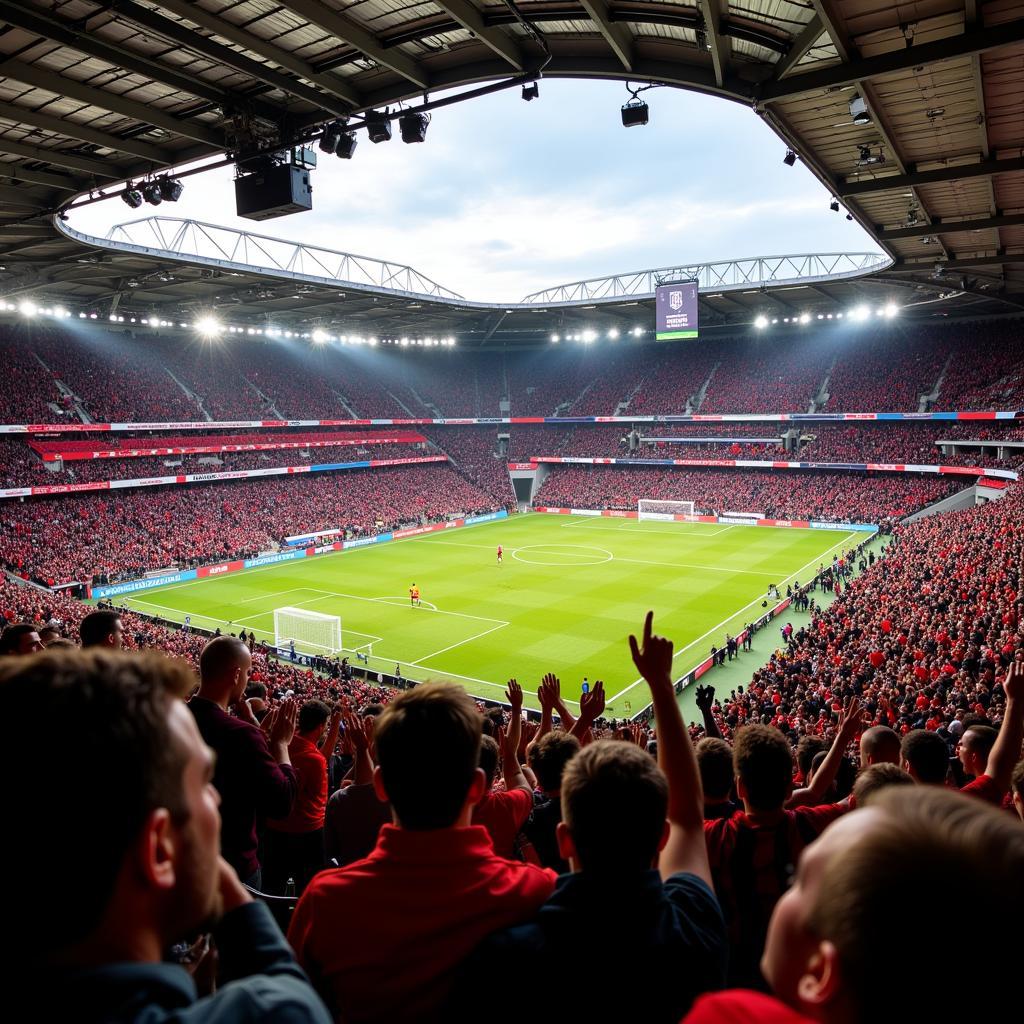 Leverkusen gegen Stuttgart Spiel in der BayArena