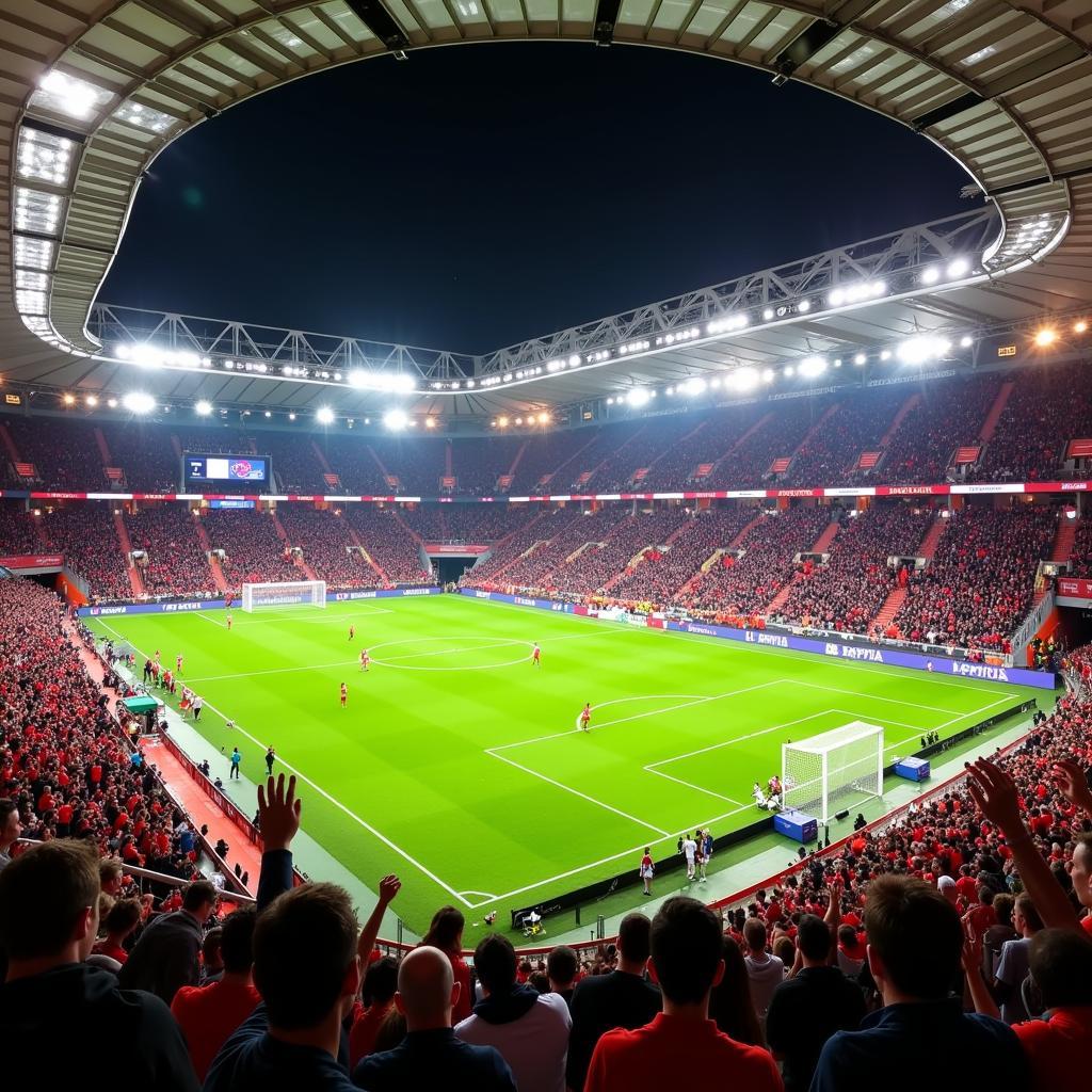 Atmosphäre in der BayArena mit Leverkusen Ticket