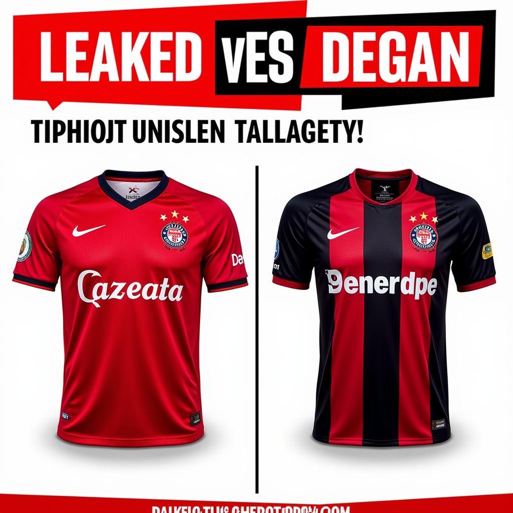 Vergleich des geleakten Leverkusen Trikot Designs mit dem Trikot des Vorjahres