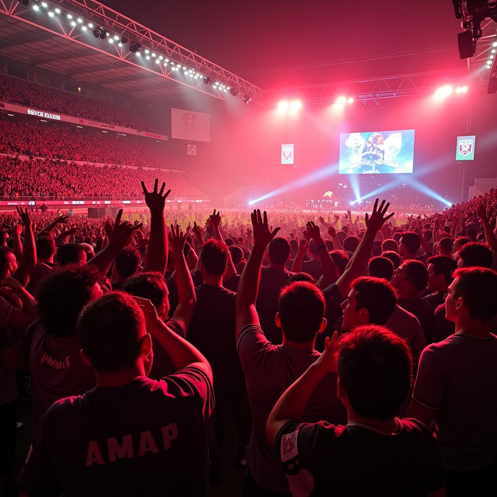 Fans von Bayer Leverkusen und West Ham United.