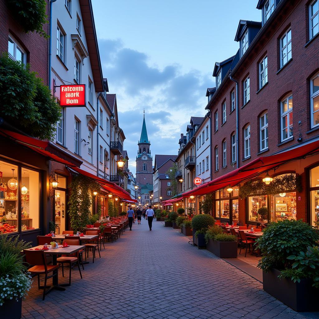 Einkaufszentrum und Restaurants in Leverkusen Zentrum