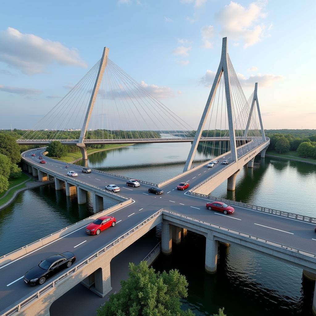 Visualisierung der fertigen Leverkusener Brücke