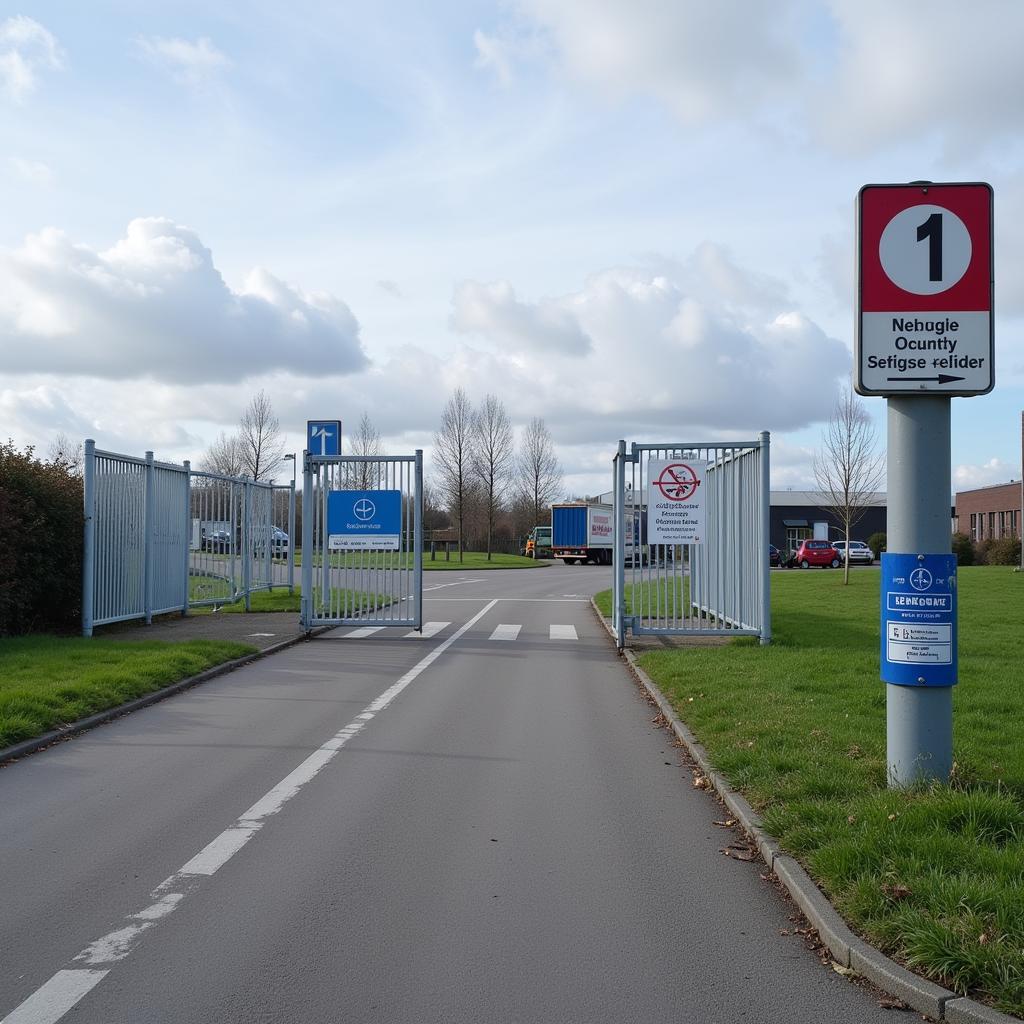 LKW-Tor an der Bayer AG Leverkusen