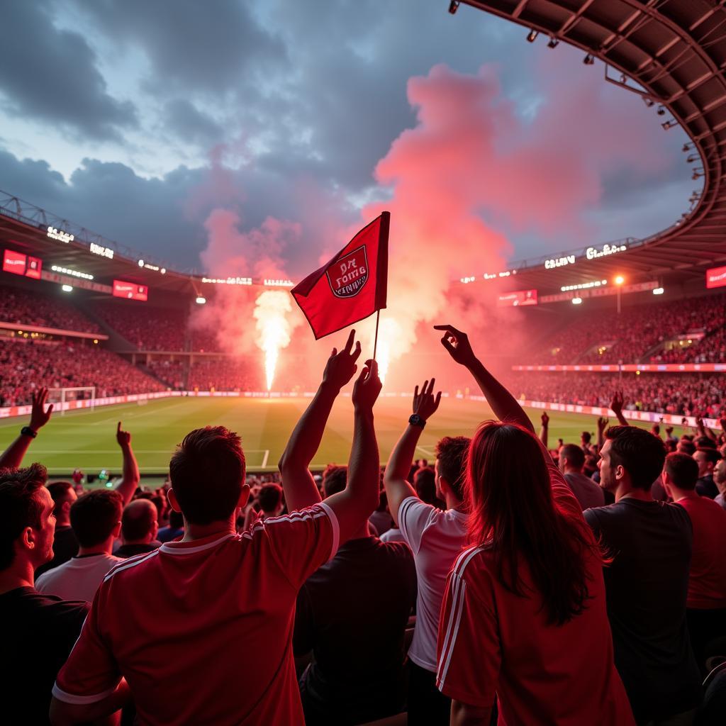 Die Fans von Mainz und Leverkusen sorgen für eine tolle Stimmung.