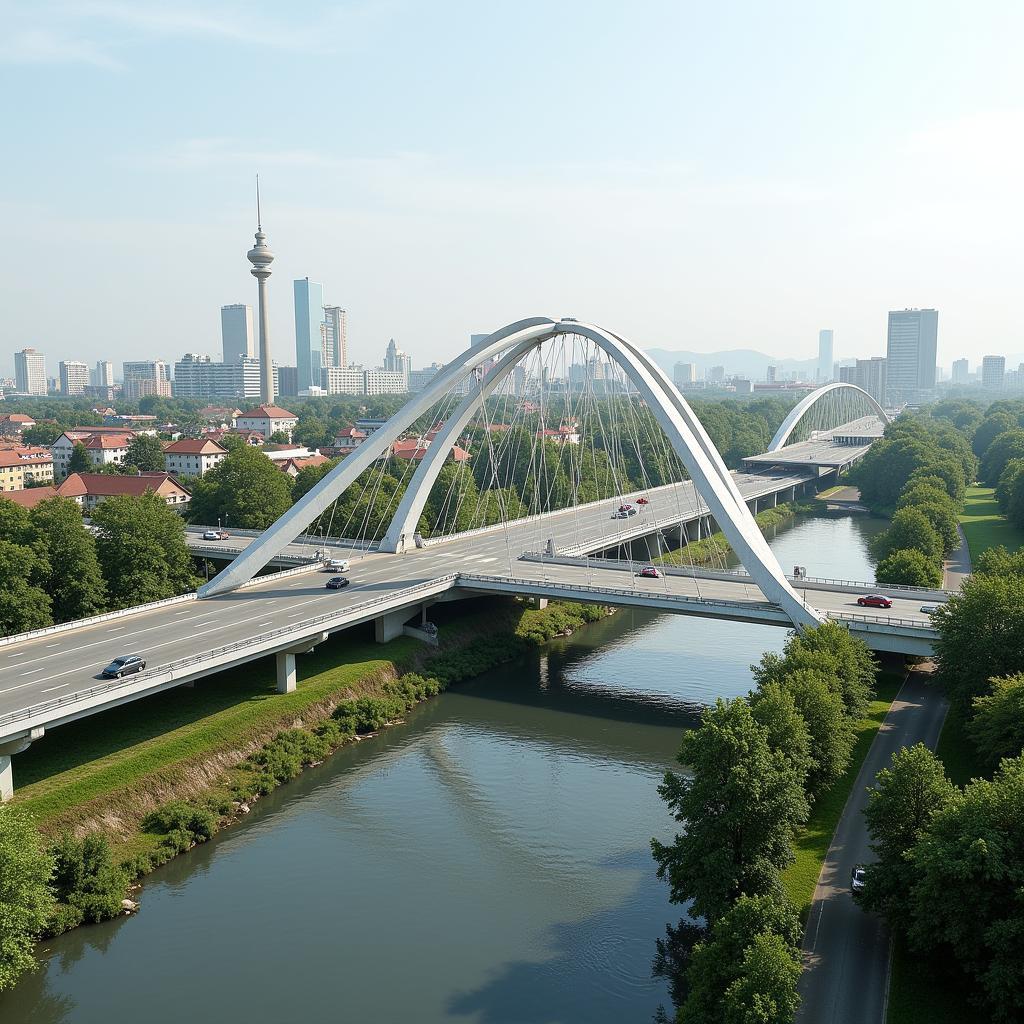 Visualisierung der neuen Autobahnbrücke A3 Leverkusen