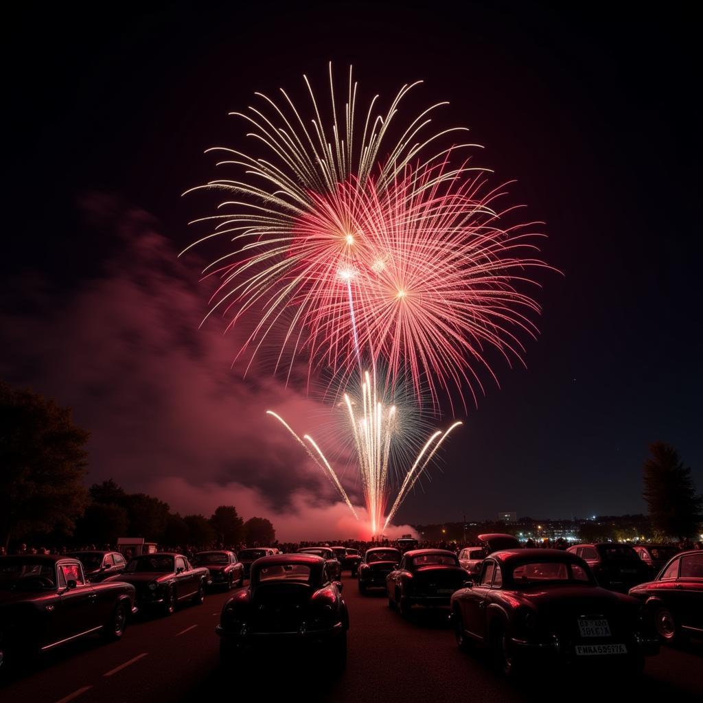 Abschlussfeuerwerk beim Oldtimertreffen Leverkusen