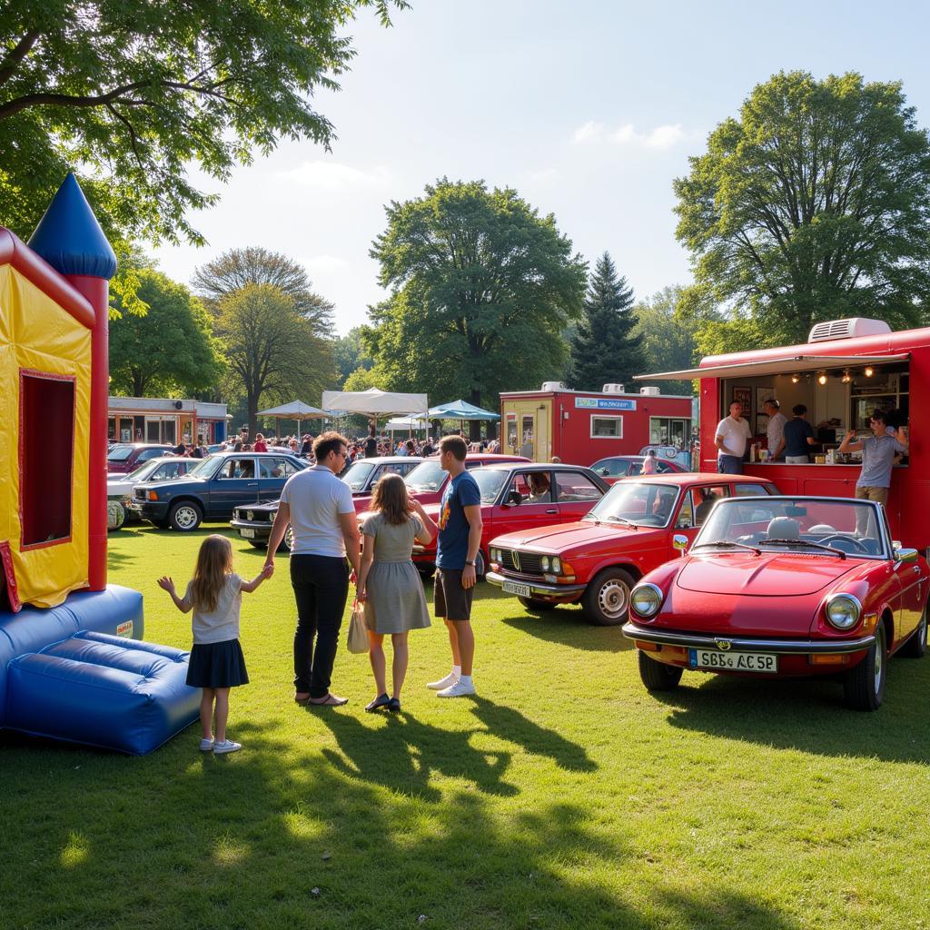 Familienaktivitäten beim Oldtimertreffen in Leverkusen