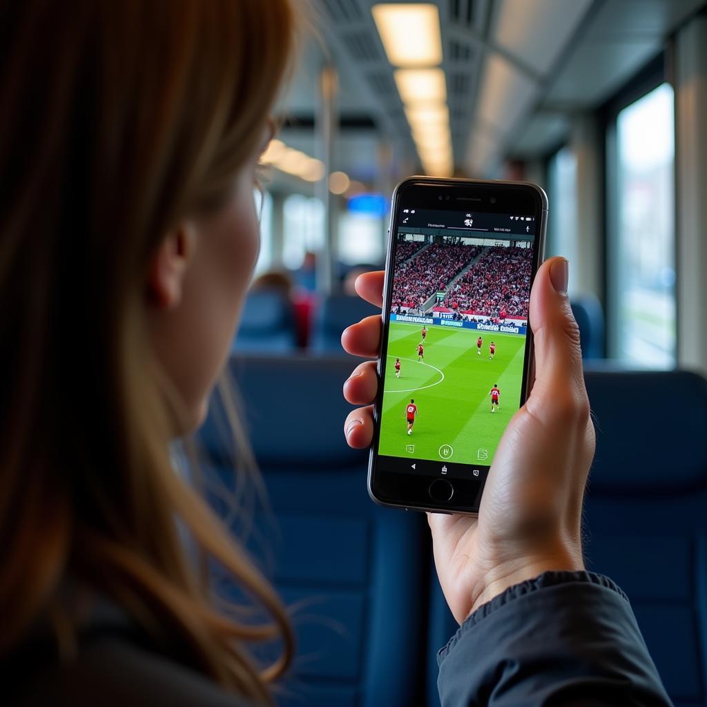 Live-Stream des Bayer Leverkusen Spiels auf einem Smartphone