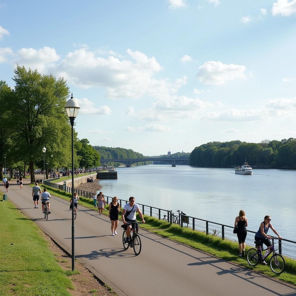 Rheinpromenade in Opladen Leverkusen