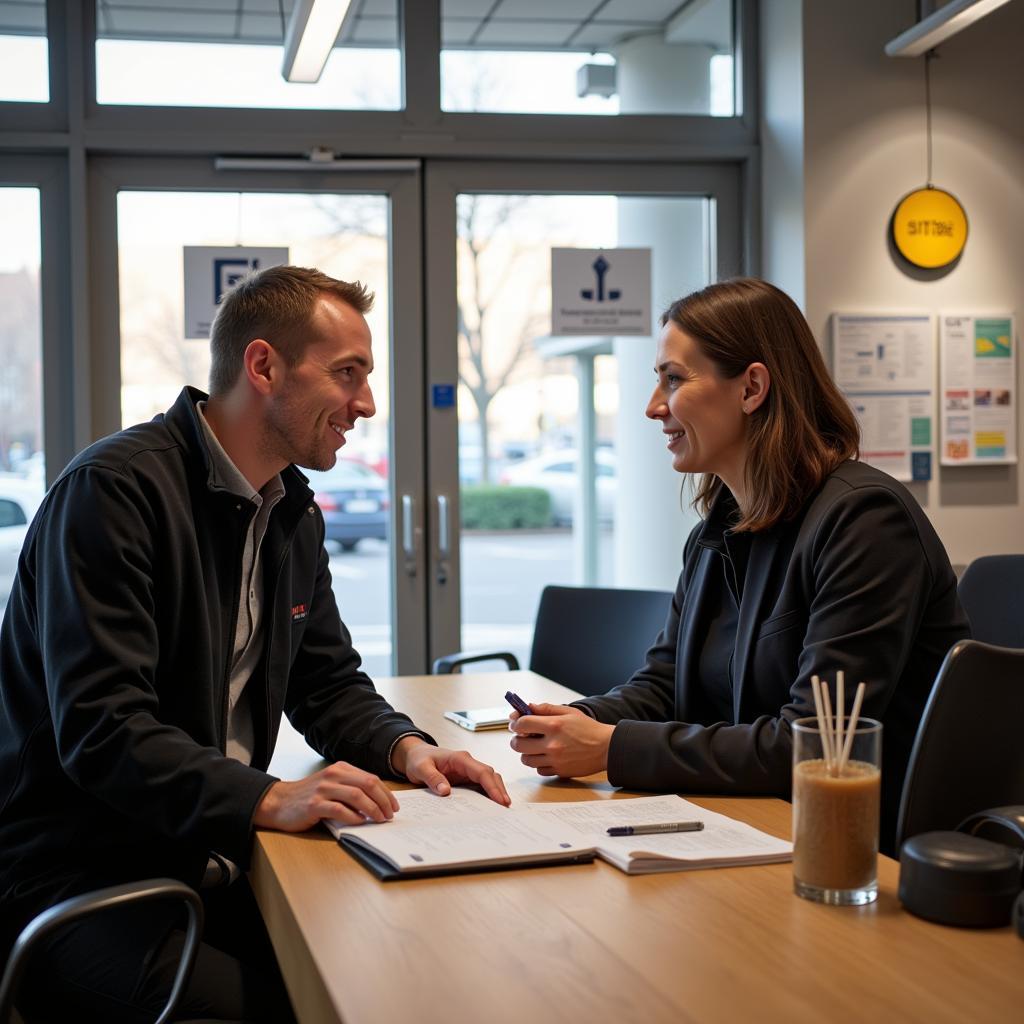 Bürger im Bürgerbüro Leverkusen beim Kontakt mit dem Ordnungsamt